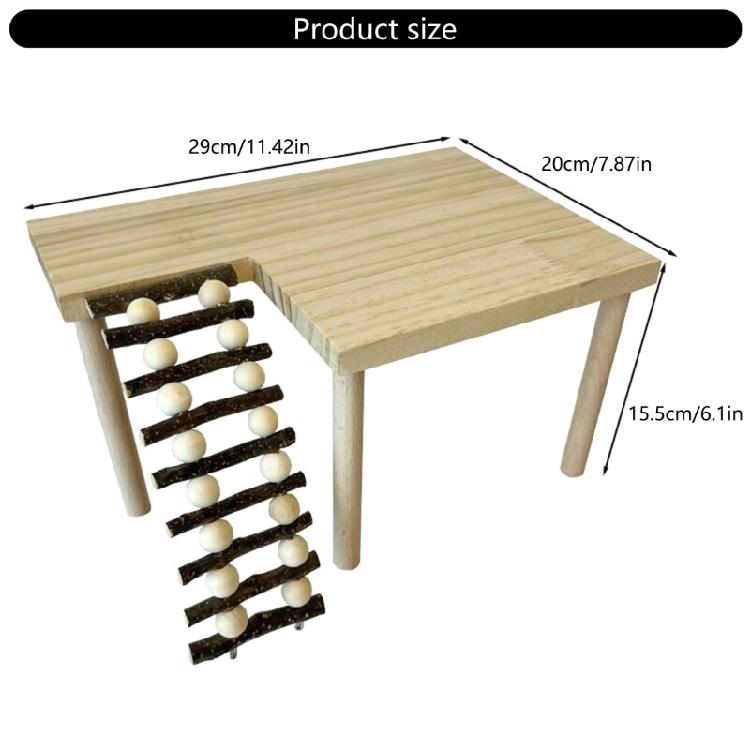 Wooden Climbing Ladder Jumping Platform Toy for Hamster Small Pet Safe Play Environment Corner Entertainment Accessory