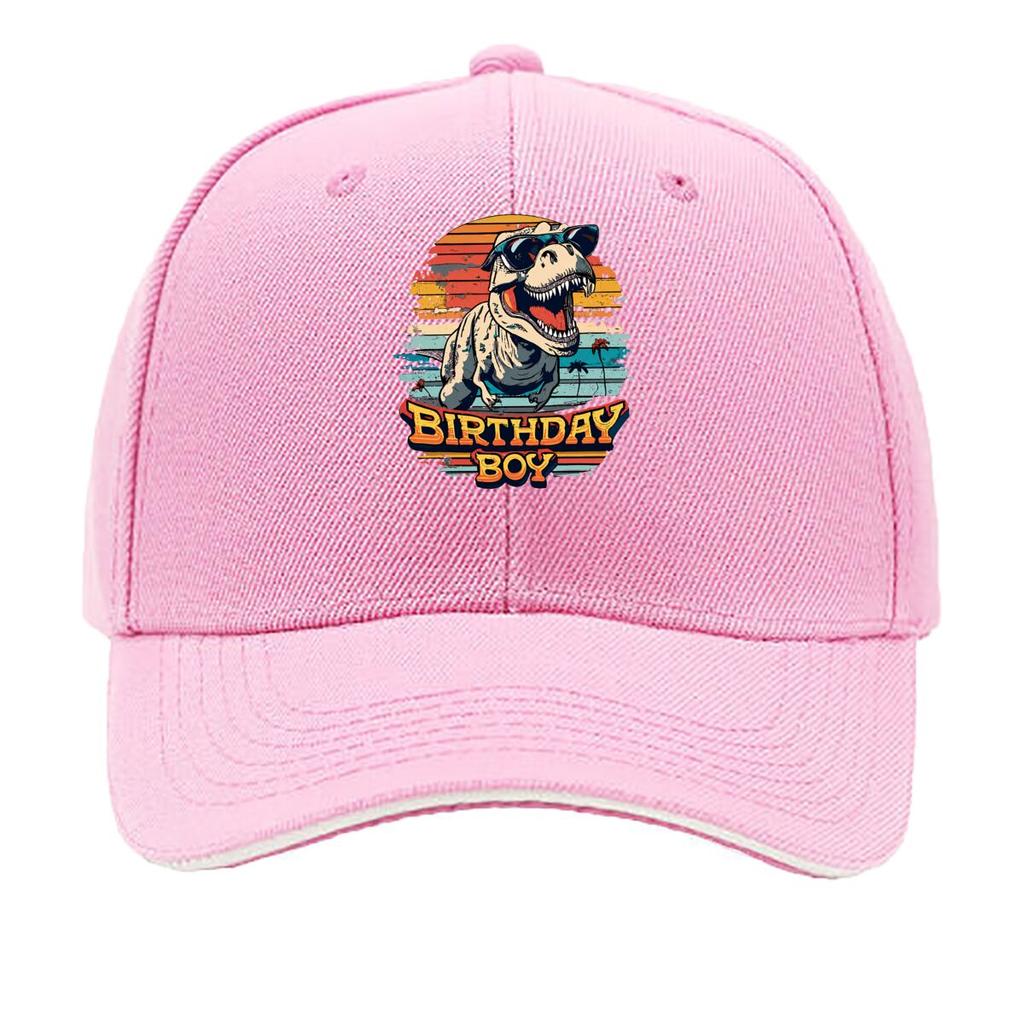 Birthday Boy Dinosaur Sunglasses Retro Sunset Graphic Sandwich Baseball Cap Unisex Women Sun Cap Outdoor Workouts Hat