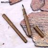 MAJOHN DELIKE Stylo Plume Laiton Couleur d'Origine Éléments Anciens Stylos Tout Cuivre Stylo Cadeau Fournitures de Bureau École Papeterie
