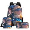 3Pcs Set Kids Backpack with Crossbody Bag & Pencil Bag, Cartoon NARUTO Lightweight School Bag for Boys & Girls Aged 5-9