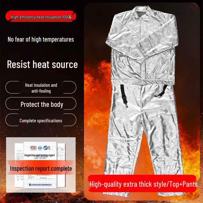 High-Temperature Aluminum Foil Heat-Resistant Suit 500-1000°C - Thickened, Split, Full-Body Protective Gear for Men and Women