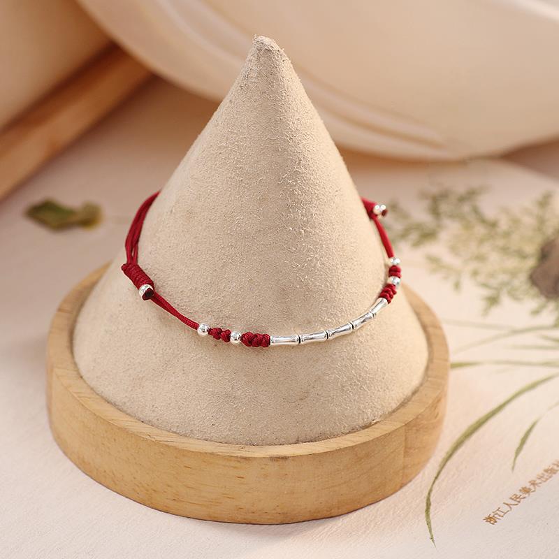 Lucky Bamboo Handmade Braided String Bracelets Couple Adjustable Bracelets Chinese Style Hand Rope Friends Gifts