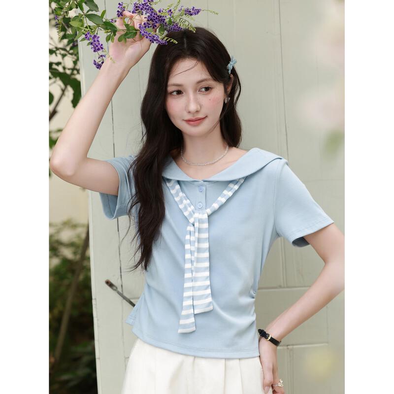 Women s Light Blue Slim Fit T-shirt M