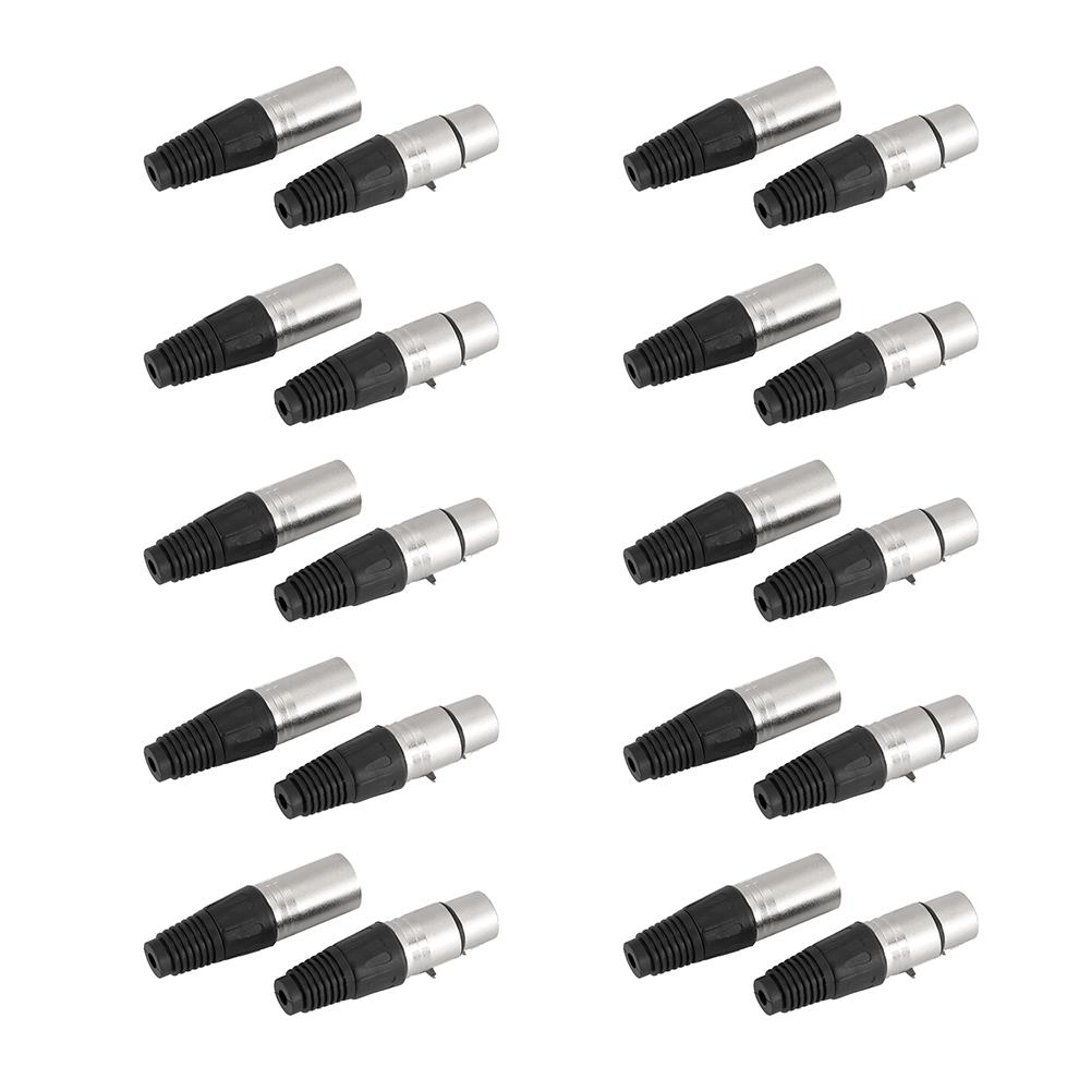 5 Pair of 3 Core Balance Plug Audio Socket for Power Microphone Connector