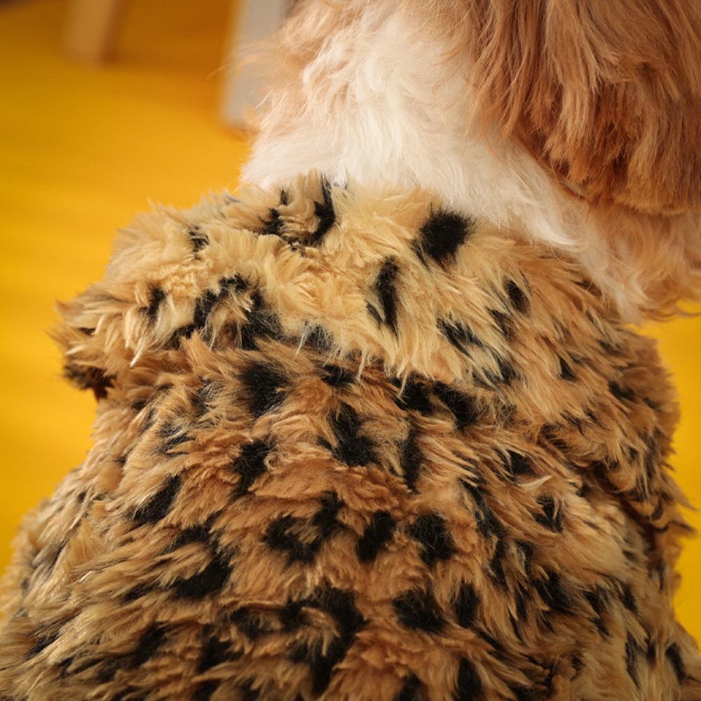 New Pet Leopard Print Cape Hoodie for Autumn Winter Dog Warm Vest Transformed Into Holiday Party Funny Cute Clothing Christmas