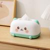 Tissue Box Dustproof Large Diameter Paper Port Tissue Holder Cute Animal Face Decorative Container for Living Room