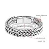 Braided Design Stainless Steel Bracelet Double Overlap Magnetic Buckle Bracelet  Male Accessories