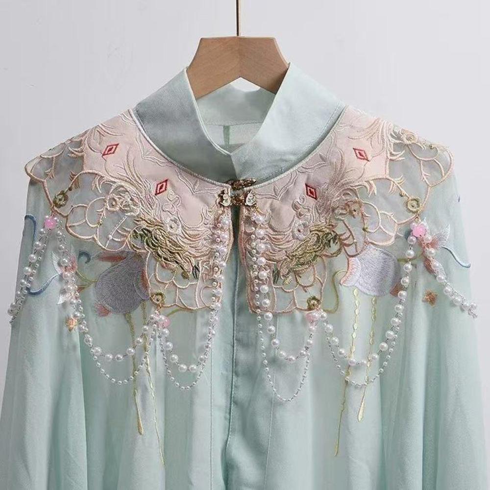 Embroidery Design Hanfu Collar Pearl Detachable False Collar Chinese Traditional