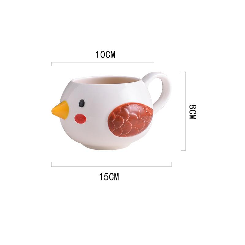 

Creative Cartoon Bird Ceramic Cup Coffee Mug Three-dimensional Bird Plate Afternoon Tea Cup and Saucer Set Coffee Cups 200ml