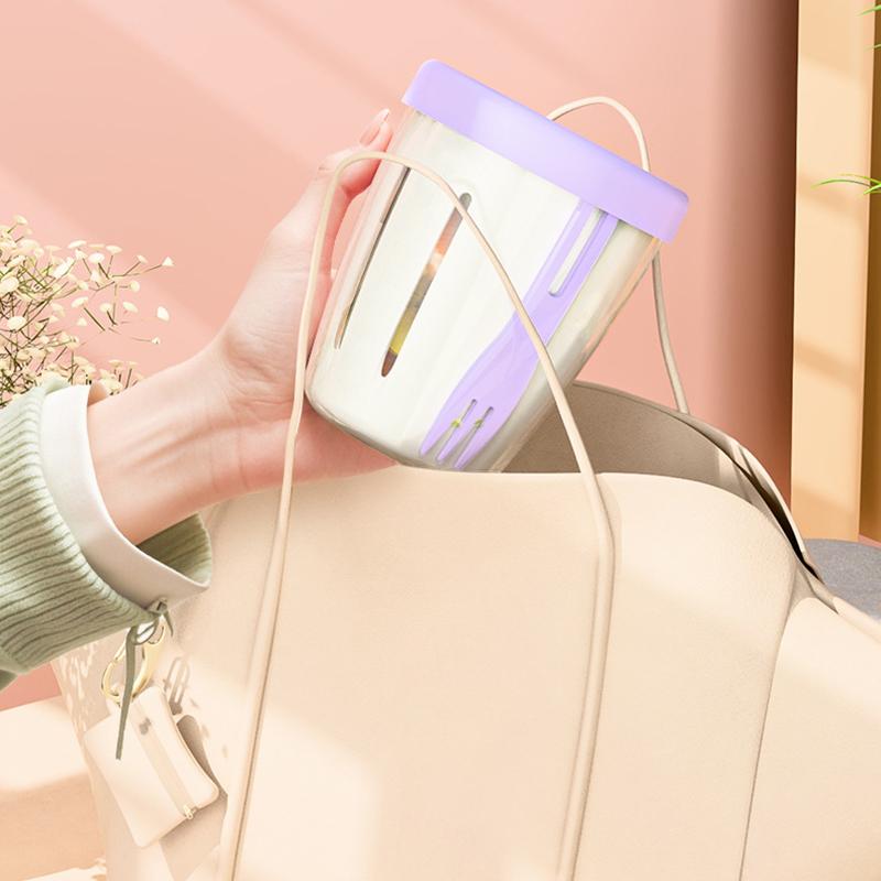 Pp+Silicone Fruit Cup Compartments Leak-Proof With Draining Salad Cup Portable Snack Parfait Containers For Women