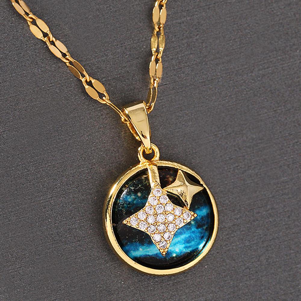 Estrela planeta luxo temperamento incrustado com pedra brilhante jóias pingente lindo moda universo Xinghe acessórios de vestuário pingente "sem corrente"