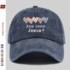 1pc Colorful Heart Print Baseball Cap with Religious Belief Design Sun Hat, Comfortable Lightweight Trucker Decor Hat Adjustable
