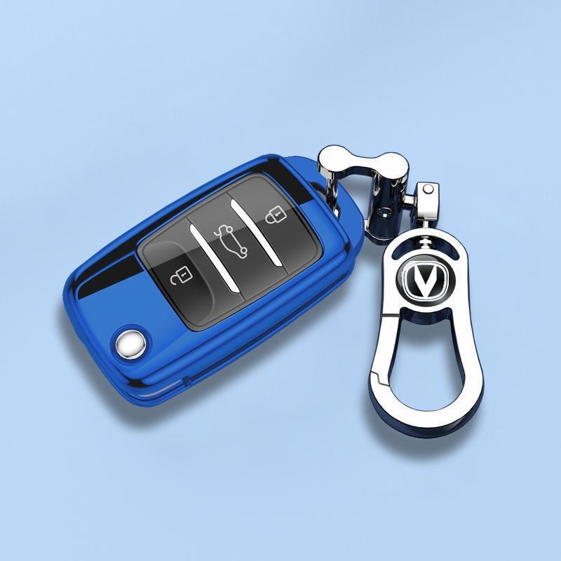 TPU Car Key Cover Changan Oushang A800 2017-2019 Manual 1.6L Elite Model Slim Foldable Design With Optional Leather Loop