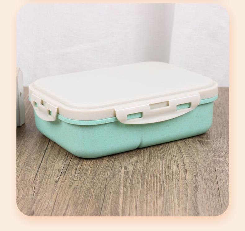 

1PC Wheat Plastic Lunch Box,Meal Box For Office Worker,Divided Bento Box, For Teenagers And Workers At School,Classroom, Canteen 3&1