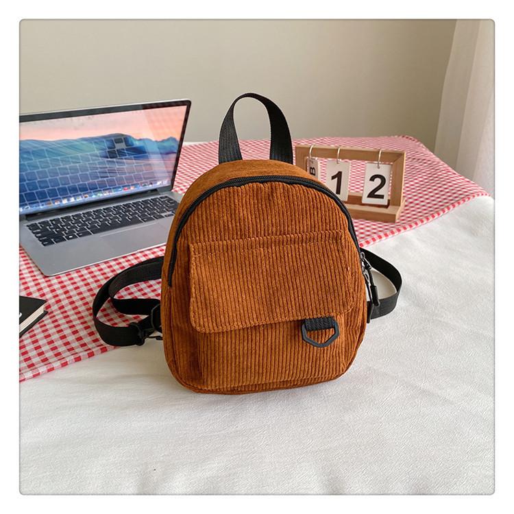2023 New Velvet Women's Bag Korean Trendy Soft Sister Shopping Backpack Simple Solid Color Student Backpack For Girls Green)