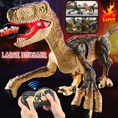 2.4G Electric Large Remote Can Walk The Velociraptor Simulation Animal Control Dinosaur Robot Dinosaur Toys with Remote Control Large Sound Light Toy