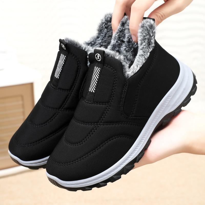 Cotton shoes Winter women's shoes Fleece thickened cotton boots One-pedal shoes Large size short boots Couple shoes