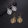 Dawapara Chokurei Yoga Women Earrings Cho Ku Rei Reiki Protection Healing Symbol Sacred Geometry Stainless Steel Drop Earrings