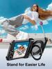 Oatsbasf Metal Frameless Phone Case for Samsung Galaxy Z Flip 7/6 with 360°Rotation Ring Stand Bumper Protective Z Flip 7 6 Case