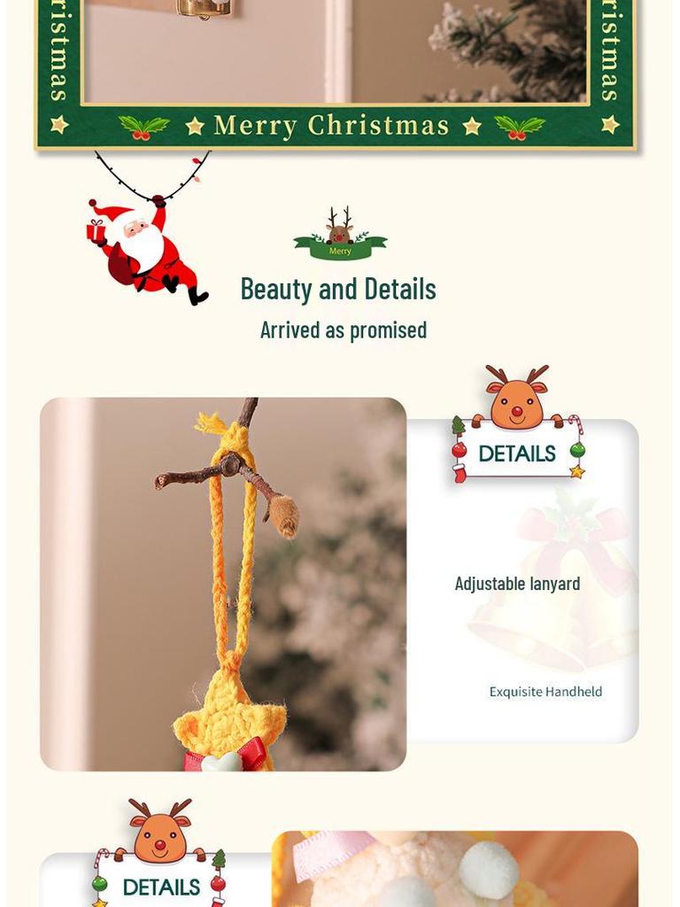 2025 Gehäkelte Plüsch-Weihnachtsbaumschmuck - Kleine Dekoration für Baum oder Auto