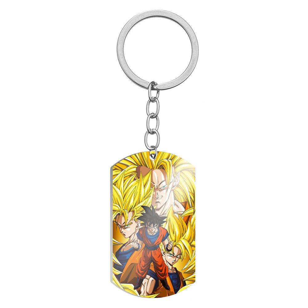 Anime Dragon Ball Son Goku Character Super Saiyan Cartoon Keychain Pendant Backpack Decoration Holiday Gift