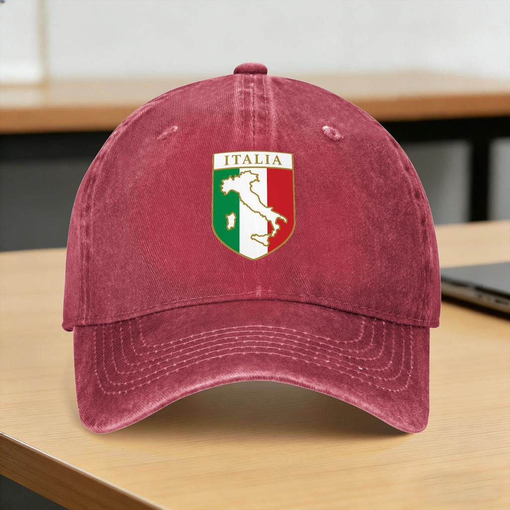Washed Baseball Cap Italia Italian Flag Vintage Summer Trucker Hat For Unisex Adult  Casual Kpop Rock Sun Baseball Caps