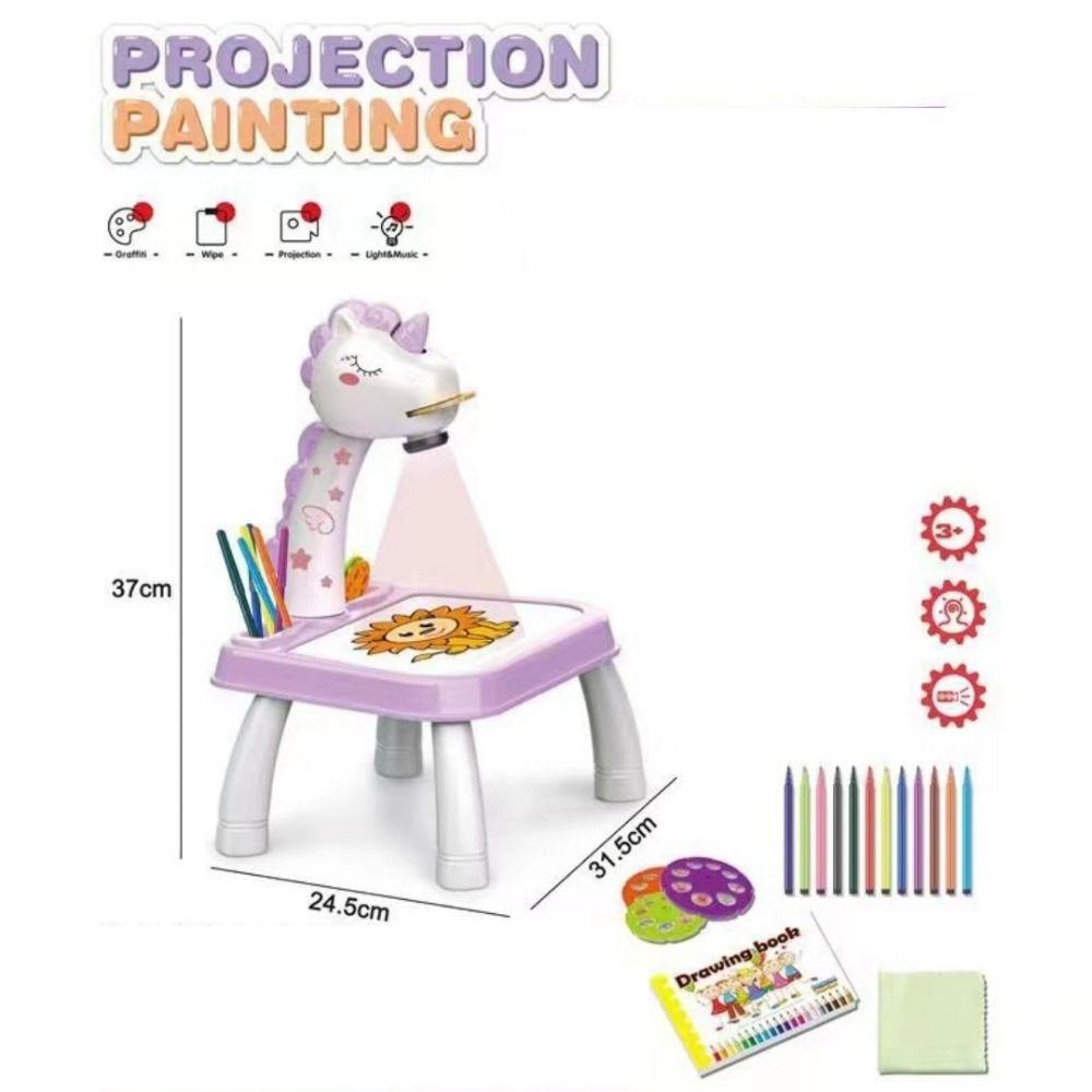 1set Painting Set LED Projector Painting Board Led Projector Art Drawing Table Toys  Children