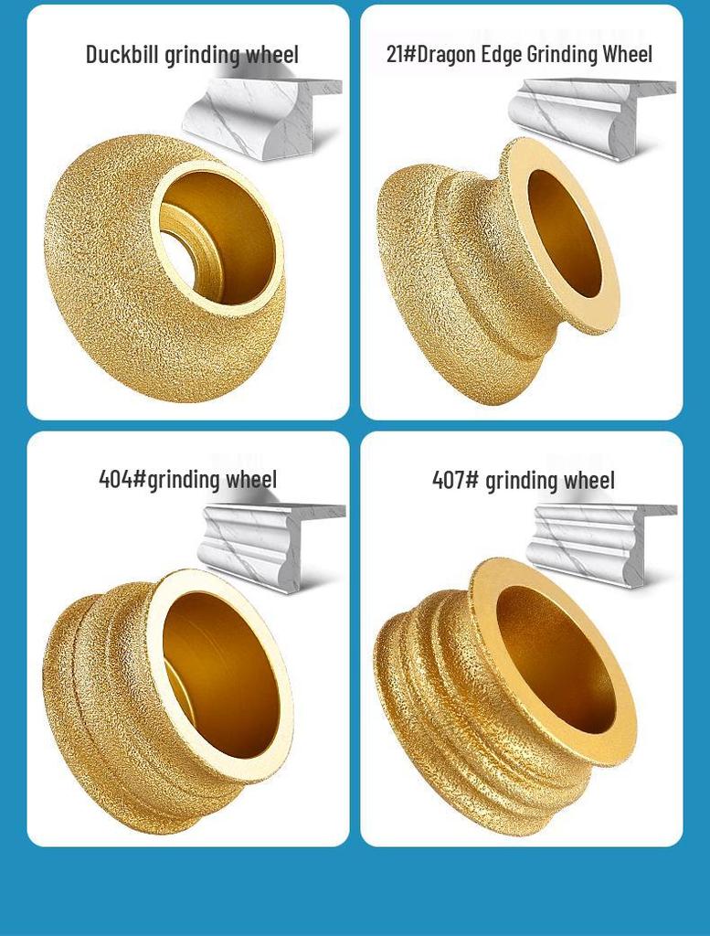 Stone Edge Grinding Wheel for French Edge Granite & Marble Tile - Trimming, Rounding, and Grooving with Angle Grinder