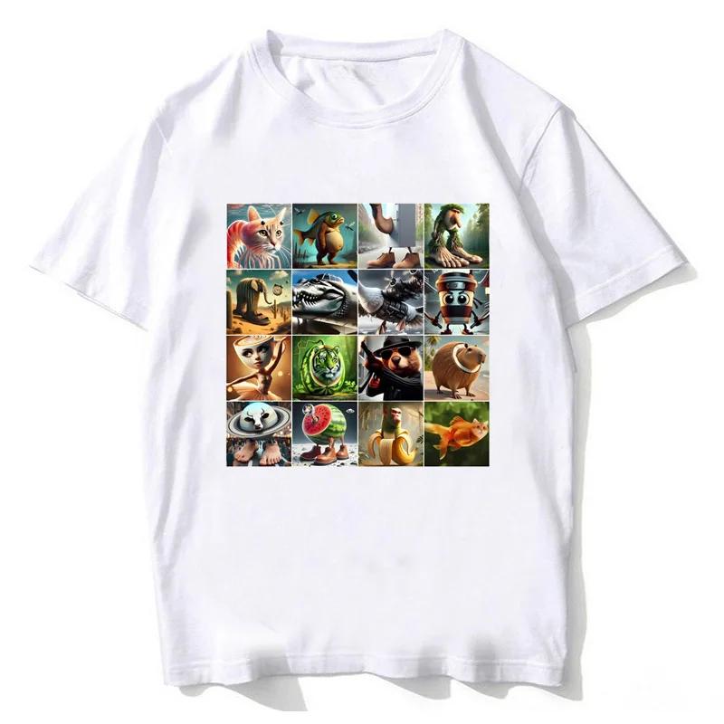 

Brainrot Meme Italian for Men Women T-Shirt Brain Rot-style Imitation Art Y2k High Quality Graphic Tee XXXXXL білий