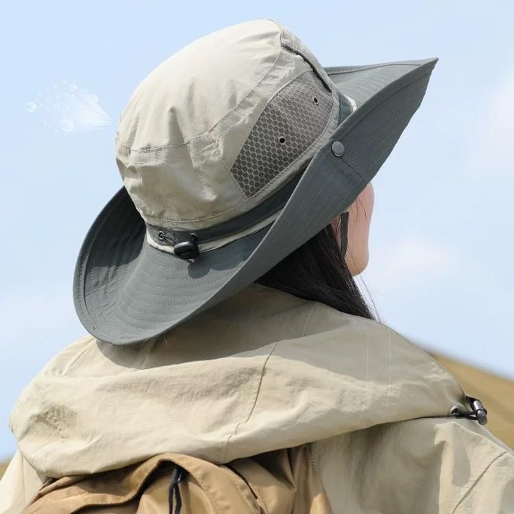 Outdoor Sunscreen Bucket Hat Women's Camping Basin Hat Breathable Summer Thin Quick-drying Mountaineering Hat Cycling Sun Hat Men