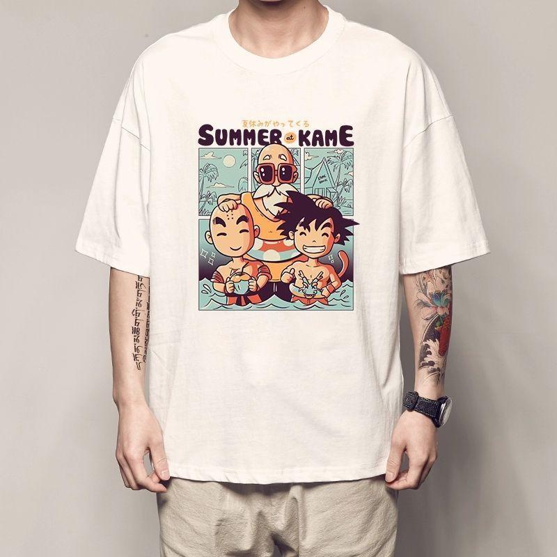 Last Language  Dragon Ball Little Wukong T-shirt Trunks Short-sleeved Dragon Ball Garin Fairy Peach White Clothes
