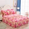 3PC Bedding Set (1xsheet+2xpillowcase)Bed Sheet Ruffled Bed Skirt Fitted Double Bedspread Mattress Cover Bedding Bedsheet Bedspread with Pillowcases