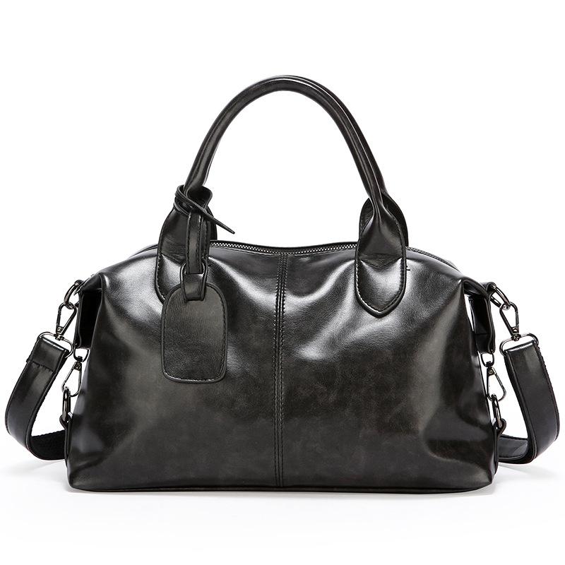 Retro Large-capacity Bag Fashionable Matte Boston Bag Hand-held Commuter Tote Bag