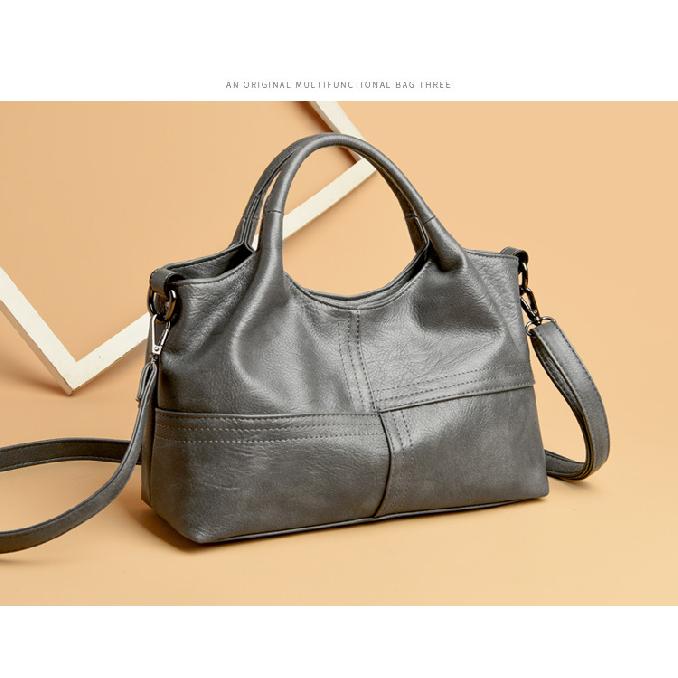 New Women'S Bag Light Splicing Soft Leather Large Capacity Fashion Mother Bag Handbag Women'S Small Bag