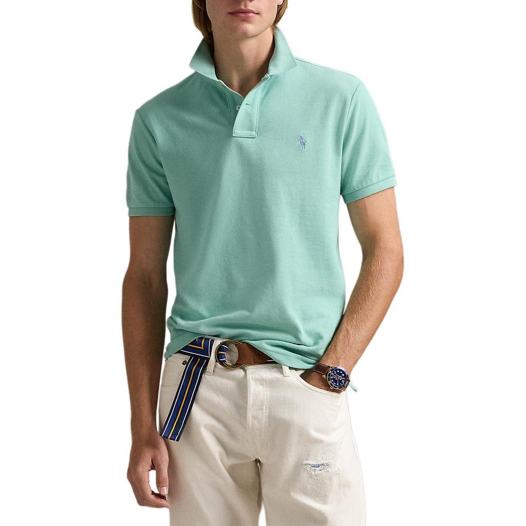 Polo Ralph Lauren Slim Fit Unifarbenes Poloshirt Herren Oberteile Grün MNPOKNI1N823414-300