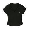 Cotton Polo collar short-sleeved T-shirt women's summer new large size meat-covering and thin design wrinkled short top