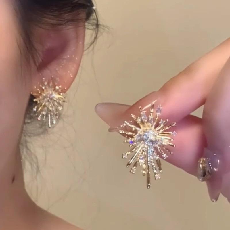 Fireworks Earrings Popular Autumn and Winter Temperament Stud Earrings Unique Personality Earrings