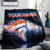 Custom Name,Denver Broncos, Printed Flannel Blanket, Soft Throw for Bedroom Sofa, Washable, Christmas Present, Great Gift.