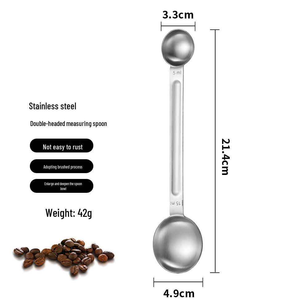 430 Stainless Steel Double-Ended Measuring Spoon for Milk Powder, Coffee, Seasoning, and Baking