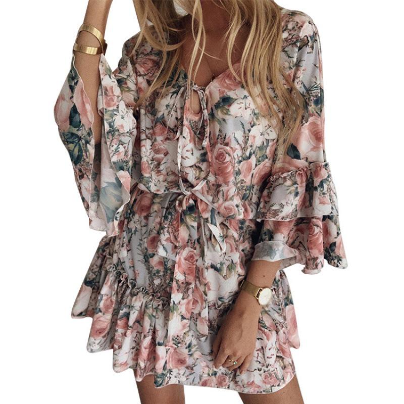 2021 Herbst Rosa Chiffon Pullover und Schlank machender Baumwoll Minirock für Damen