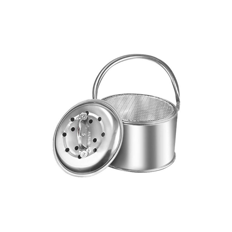 

Stainless Steel Wood Stove Outdoor Cooking Wood Burners with Cover and Grill Net Camping Stove for BBQ Picnic Hiking small