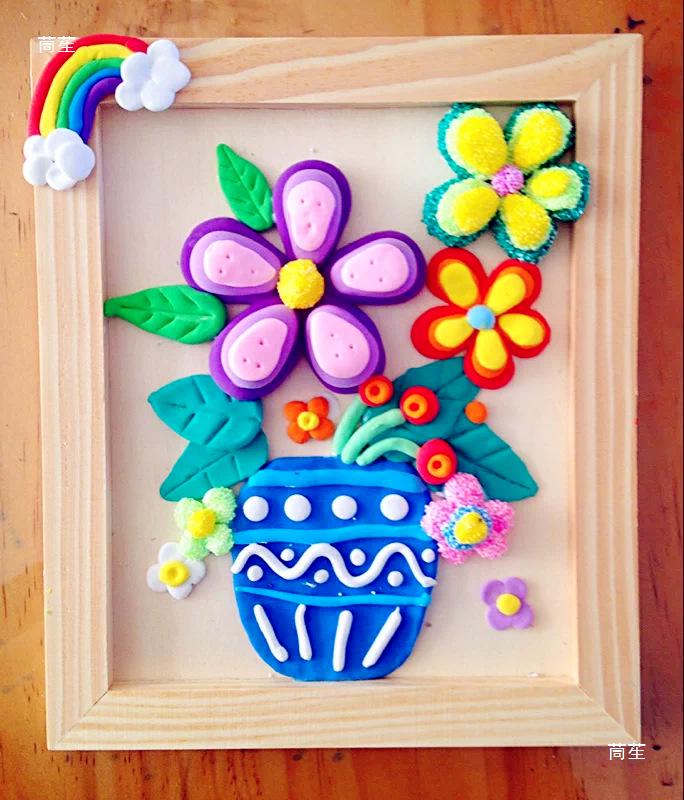 Handmade 3D Snow Mud Clay Picture Frame for Children