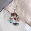 Y2K Vintage Kt Cat Camera Keychain Creative Beaded Keyring Lovely Bag Pendant Decoration Key Accessories Gifts