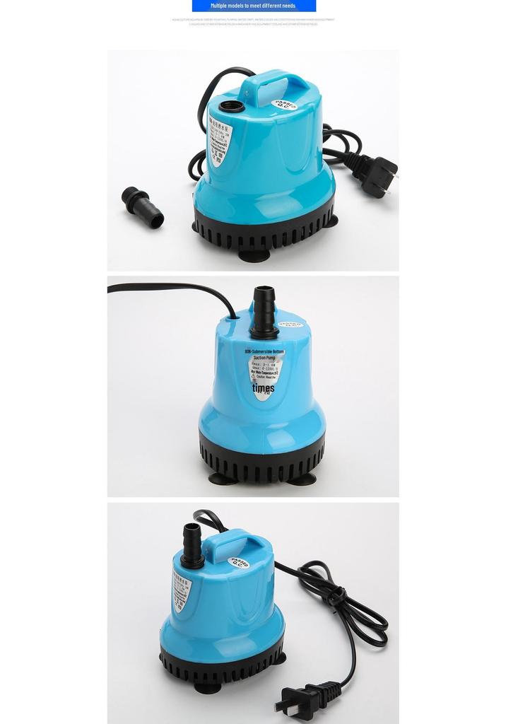 European-American 3-in-1 Submersible Aquarium Water Pump with Bottom Suction for Fish Tanks and Fountains