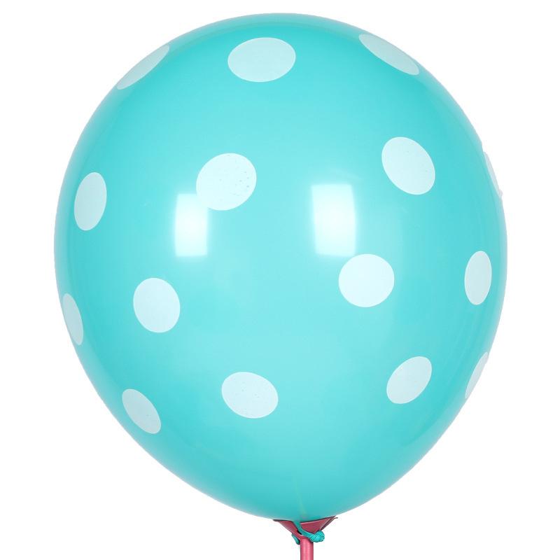 12 Inch Colorful Latex Balloon Birthday Camping Party Children'S Day Polka Dot Print Thickened Balloon