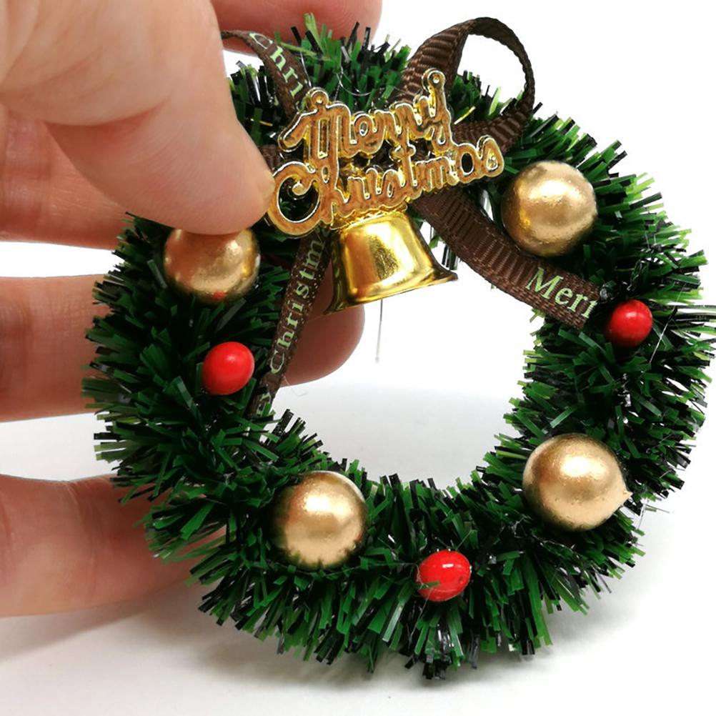 Doll House Accessories 6cm Christmas Miniature Door Wreath Christmas Wreath Decoration Garden