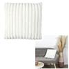 [A3532] - Ivory 'Scarlett' Ribbed Flannel Cushion - 40x40 Cm