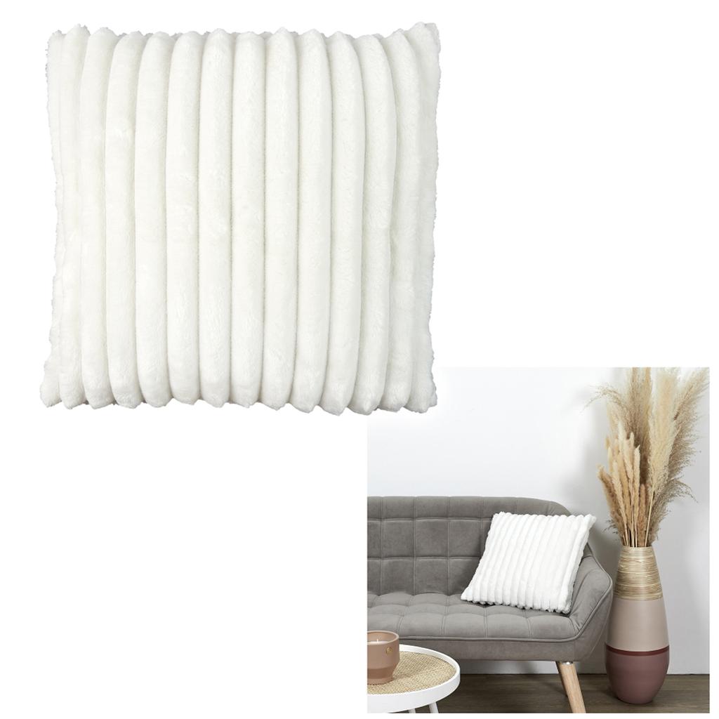 Les Trésors De Lily [A3532] - Ivory 'Scarlett' Ribbed Flannel Cushion - 40x40 Cm