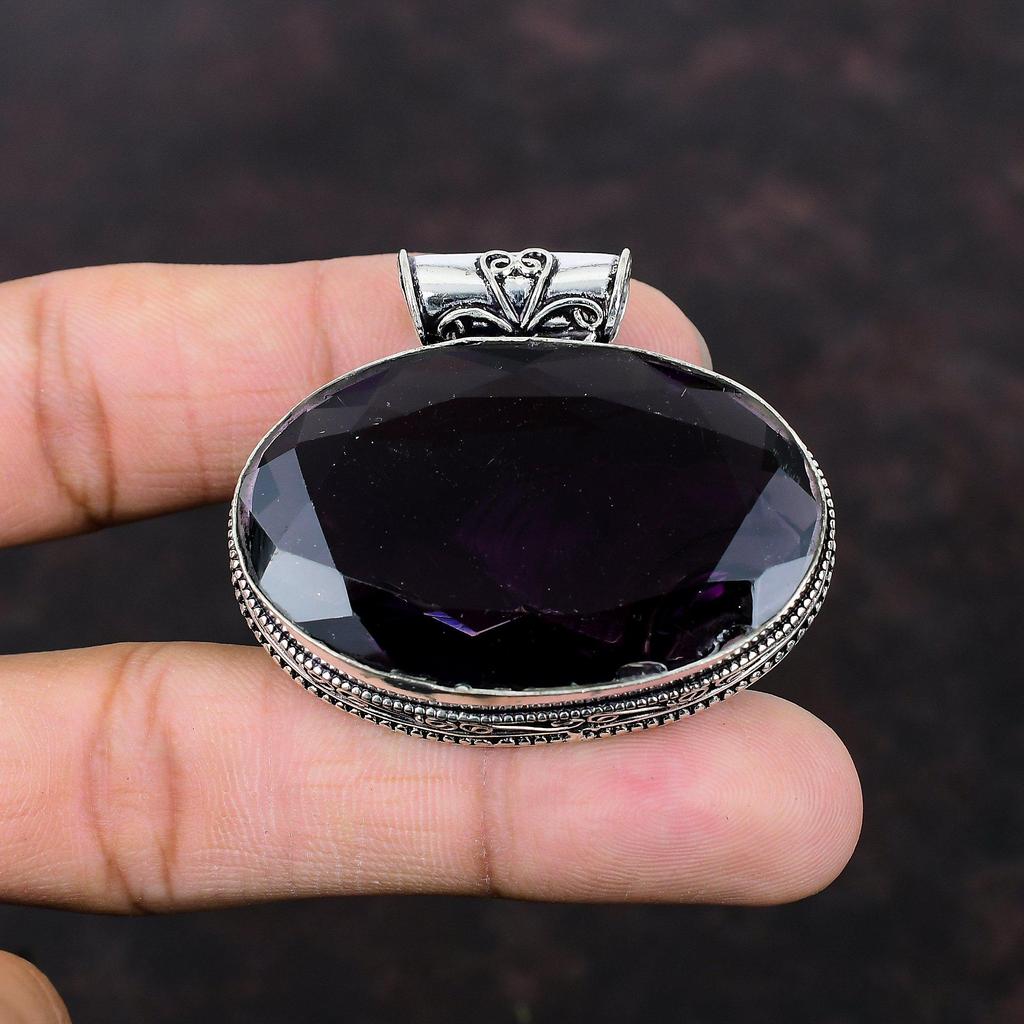 Faceted Pink Amethyst Pendant Stylish Pendant Handmade Gemstone Jewelry 925 Sterling Silver Pendant Very Pretty Vintage Pendant Wedding Gift