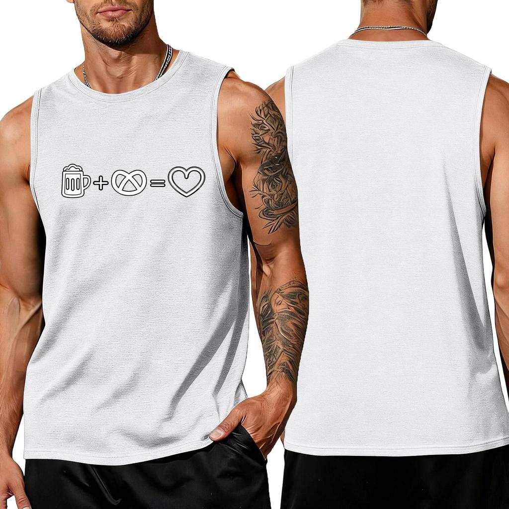 Men's Oktoberfest Printed Sleeveless Tank Top - Loose Fit Casual Summer Shirt for Beach and Daily Wear - Comfortable Relaxed , Perfect for Parties